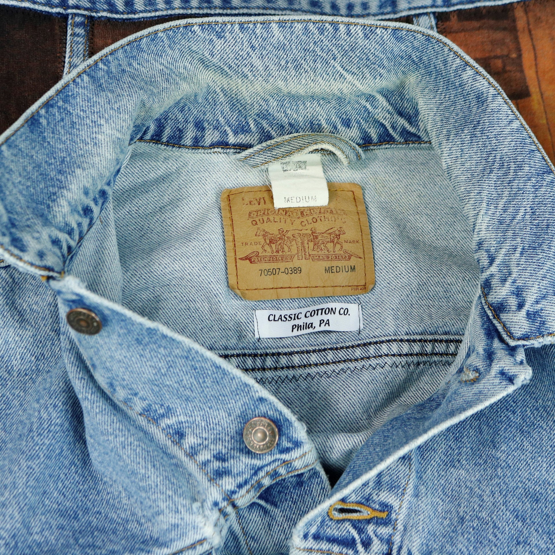Pink Floyd Levis Denim Jacket Animal Blue Jean Mens MEDIUM
